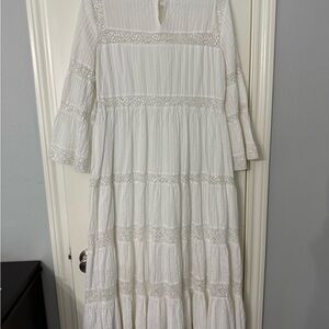 Michael Kors White Long Sleeve Maxi Dress